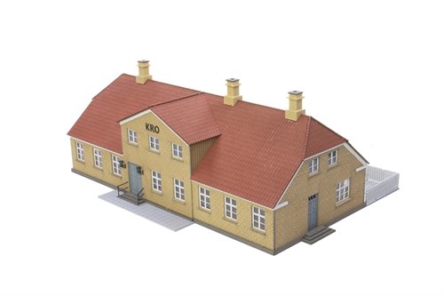 Hobbytrade 87382 Dorfgasthof mit gelben Steinen, Lasercut, H0